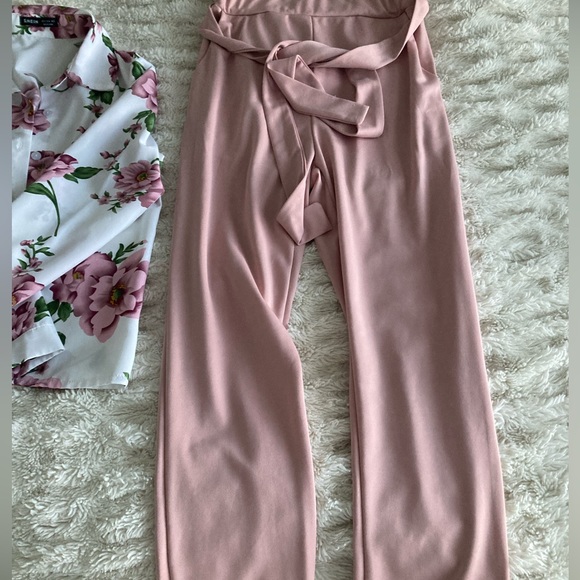 2 Piece Matching Floral Blouse & Dress Pants - Picture 2 of 5